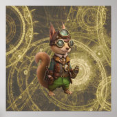 rotsachtig | Steampunk Eekhoorn Digitale Kunst Poster (Voorkant)