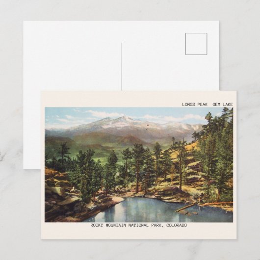 Rotsachtige bergen, colorado LONGS PEAK GEM MEER Briefkaart (Voorkant / Achterkant)