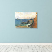 Rotsachtige kust door Paul Gauguin, Vintage Impres Canvas Afdruk (Insitu (Houten vloer))