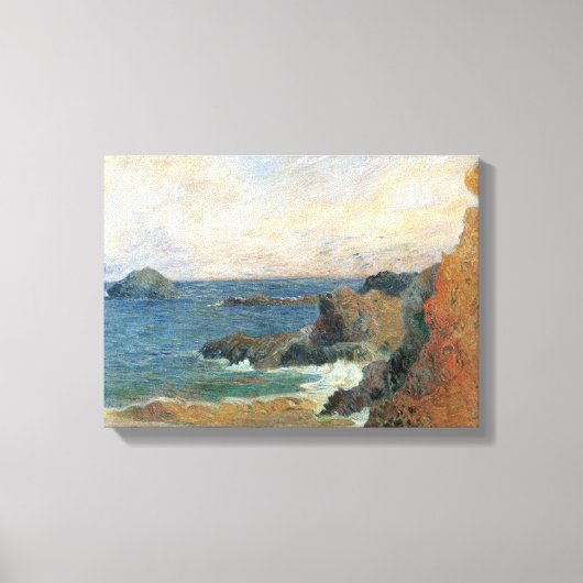 Rotsachtige kust door Paul Gauguin, Vintage Impres Canvas Afdruk (Voorkant)