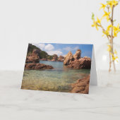 Rotsachtige kust van het wenskaart van Sardinige Kaart (Gele Bloem)