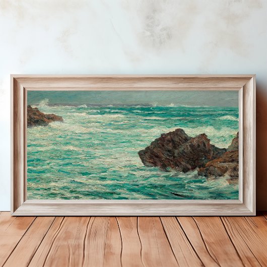  rotsachtige kustlijn nautische oceaan zeegezicht canvas afdruk