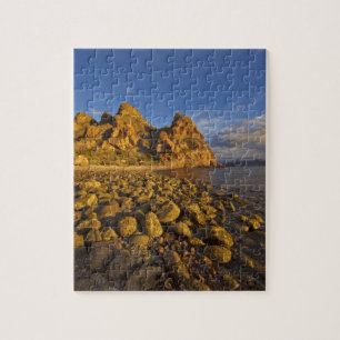 rotsachtige kustlijn op Isla Carmen in de Golf van Legpuzzel