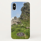 Rotsachtige ontsluiting in landschap, Schotland. Case-Mate iPhone Case (Achterkant)
