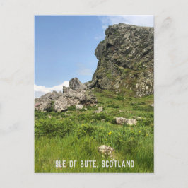 Rotsachtige ontsluiting, Isle of Bute, Schotland Briefkaart