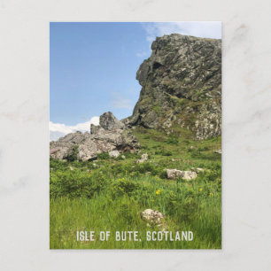 Rotsachtige ontsluiting, Isle of Bute, Schotland Briefkaart