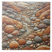 Rotsachtige Tegels die een Flowing River Design Cr Tegeltje (Voorkant)