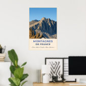 Rotsachtige toppen van de Franse Alpen Poster (Thuiskantoor)