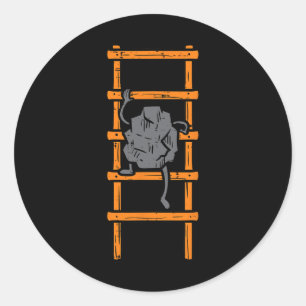 Rotsbeklimmen Ladder Grappige Klimmer Boulderen Ki Ronde Sticker