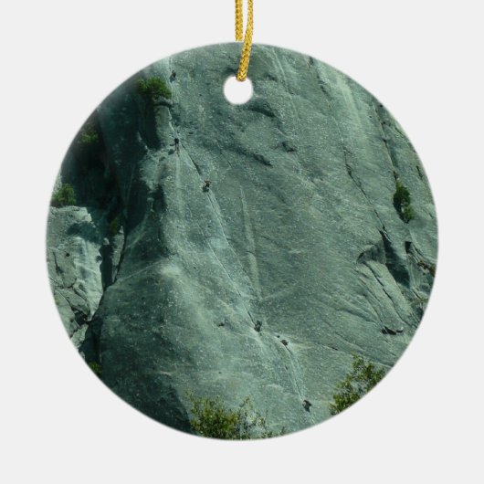 Rotsbeklimmers op El Capitan Keramisch Ornament (Voorkant)