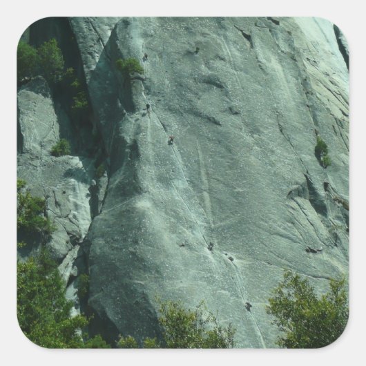 Rotsbeklimmers op El Capitan Vierkante Sticker (Voorkant)