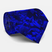 Rotsblauw en zwart abstract ontwerp stropdas (Opgerold)