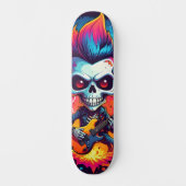 Rotschedel met Mohawk kapsel Persoonlijk Skateboard (Voorkant)