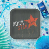 Rotselaar Distressed Grunge Rode Ster Papieren Bordje (Feest)