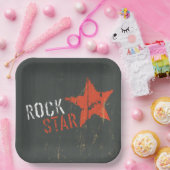 Rotselaar Distressed Grunge Rode Ster Papieren Bordje (Feest)