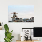 rotsen bij strand poster (Thuiskantoor)