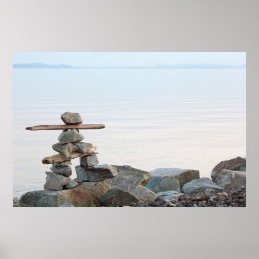 rotsen bij strand poster (Voorkant)