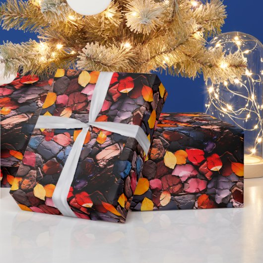 Rotsen en bladeren cadeaupapier (Feestdagen)