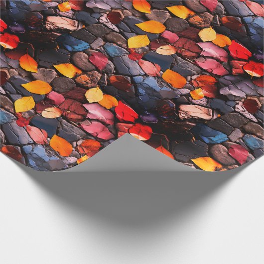 Rotsen en bladeren cadeaupapier (Hoek)