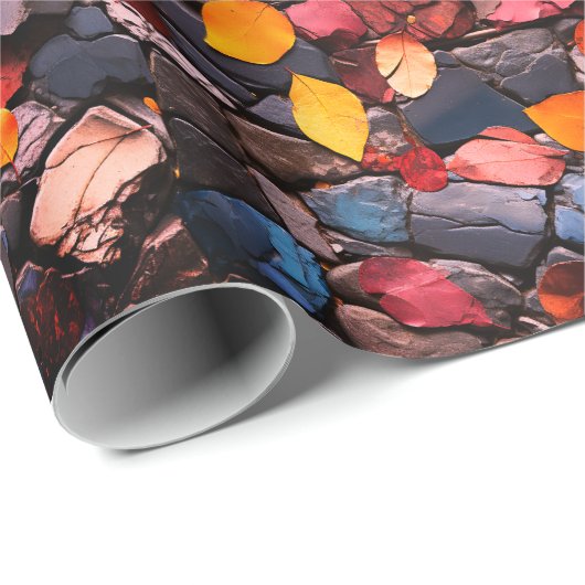 Rotsen en bladeren cadeaupapier (Rol Hoek)