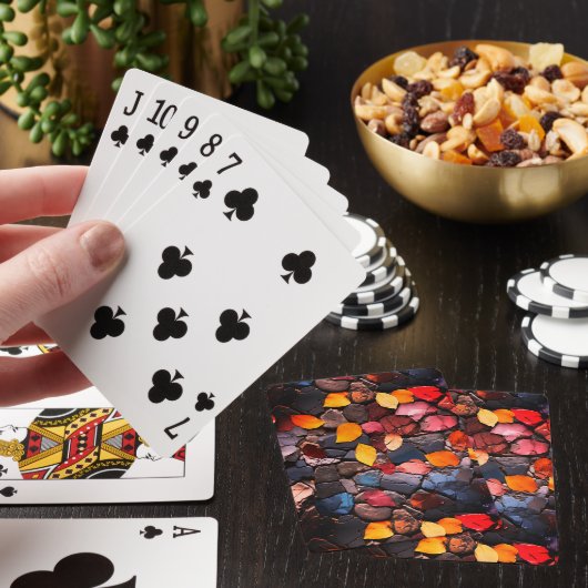 Rotsen en bladeren pokerkaarten (Insitu)