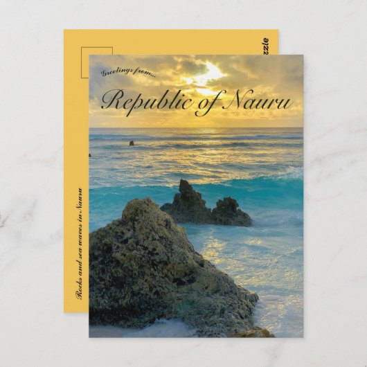 Rotsen en golven in Nauru Briefkaart (Voorkant / Achterkant)