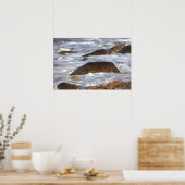 Rotsen en golven in Rhode Island Poster (Keuken)