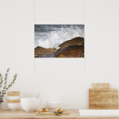 Rotsen en golven in Rhode Island Poster (Keuken)
