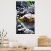 Rotsen en water rustige achtergrond poster (Keuken)