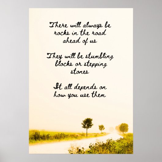 Rotsen in de weg poster (Voorkant)
