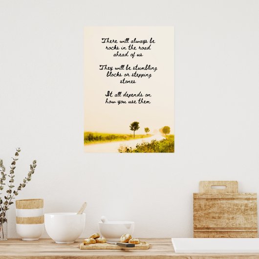 Rotsen in de weg poster (Keuken)