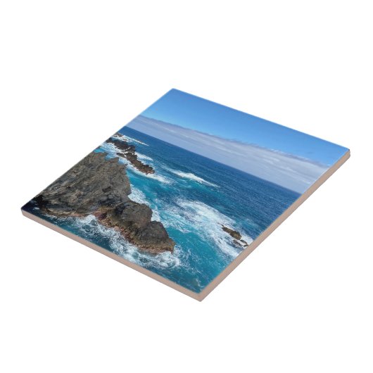 Rotsen in zee tegeltje (Zijkant)