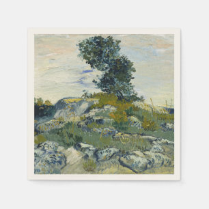 Rotsen met Eikenboom, Van Gogh Olie Schilderij Servet
