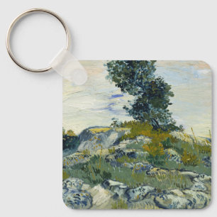Rotsen met Eikenboom, Van Gogh Olie Schilderij Sleutelhanger