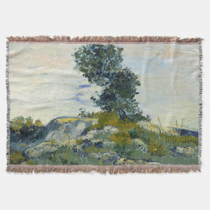 Rotsen met eikenboom, Van Gogh olieverfschilderij Deken