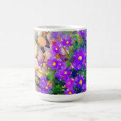 Rotsen met paarse bloemen Waterverf Foto Mok (Center)