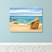 rotsen nabij Lloret de Mar in Costa Brava Canvas Afdruk (Insitu (Houten vloer))