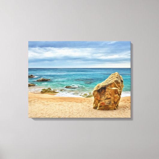rotsen nabij Lloret de Mar in Costa Brava Canvas Afdruk (Voorkant)