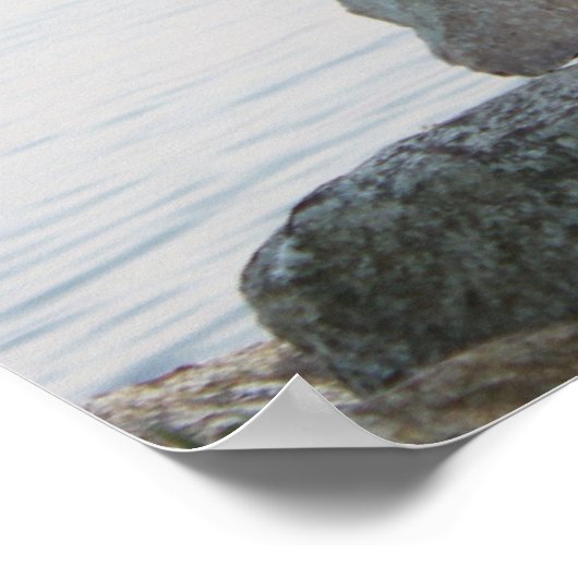rotsen op het strand poster (Hoek)