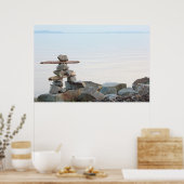 rotsen op het strand poster (Keuken)