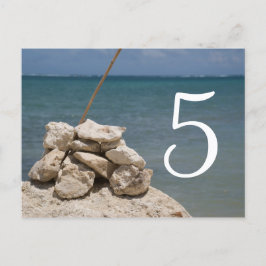 Rotsen op het strand Tafel Nummer Briefkaart