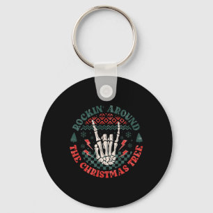 Rotsen rond de kerstboom lelijk heavy metal sleutelhanger