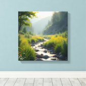 Rotsen van Mountains Creek Canvas Afdruk (Insitu (Houten vloer))
