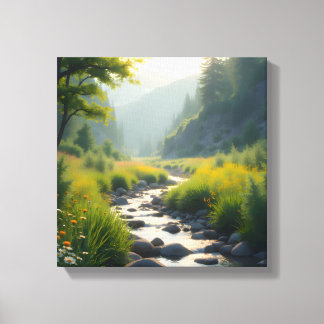 Rotsen van Mountains Creek Canvas Afdruk