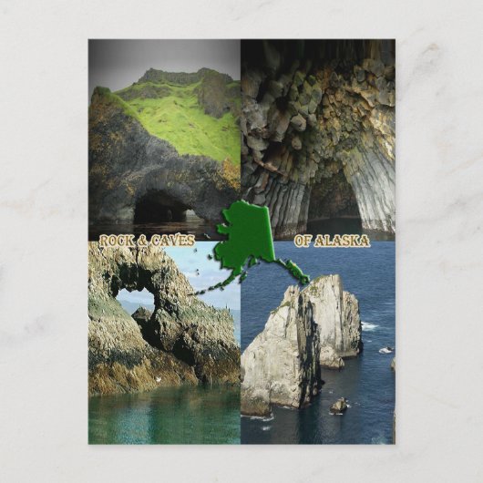 Rotsformaties en grotten in Alaska collage Briefkaart (Voorkant)