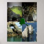 Rotsformaties en grotten in Alaska-collage Poster (Voorkant)