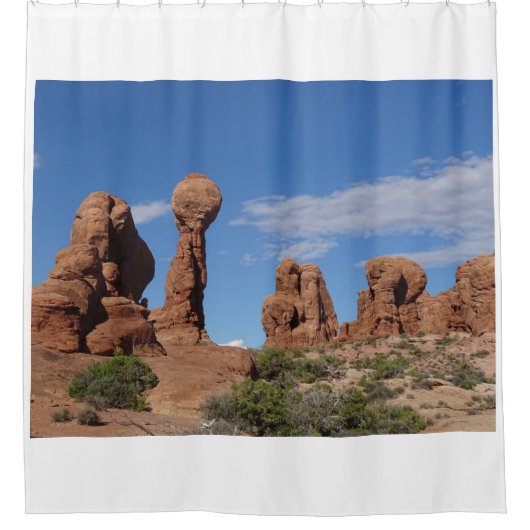 Rotsformaties in Arches Douchegordijn (Voorkant)