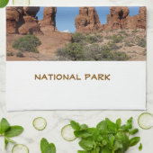 Rotsformaties in het Arches National Park Theedoek (Gevouwen)