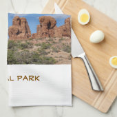 Rotsformaties in het Arches National Park Theedoek (Quarter Fold)