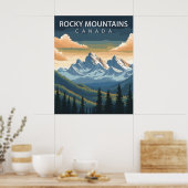 Rotsgebergte – Oude Reisposter van Canada Poster (Keuken)